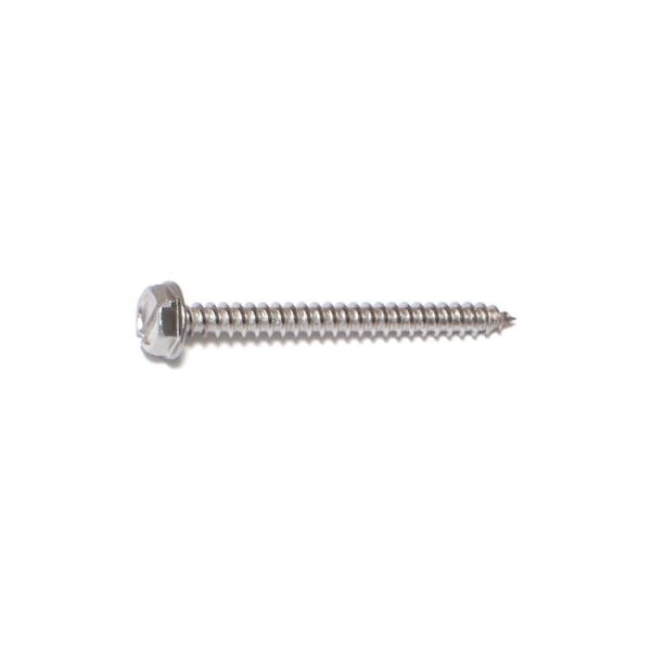Midwest Fastener Sheet Metal Screw, #6 x 1-1/2 in, 18-8 Stainless Steel Flange Hex Head Slotted Drive, 100 PK 08169 - main